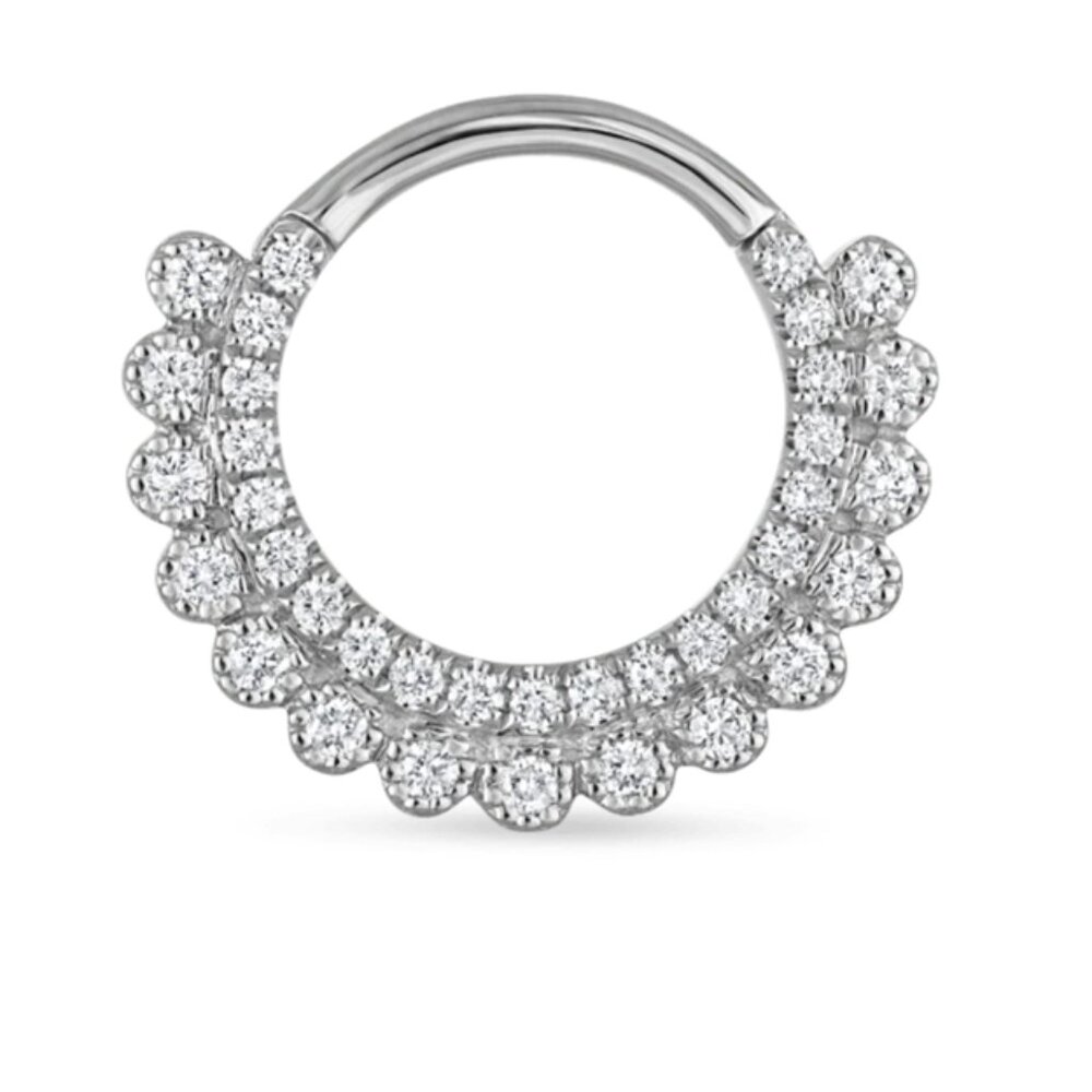 Maria Tash Diamond Apsara Hoop Earring 9.5mm